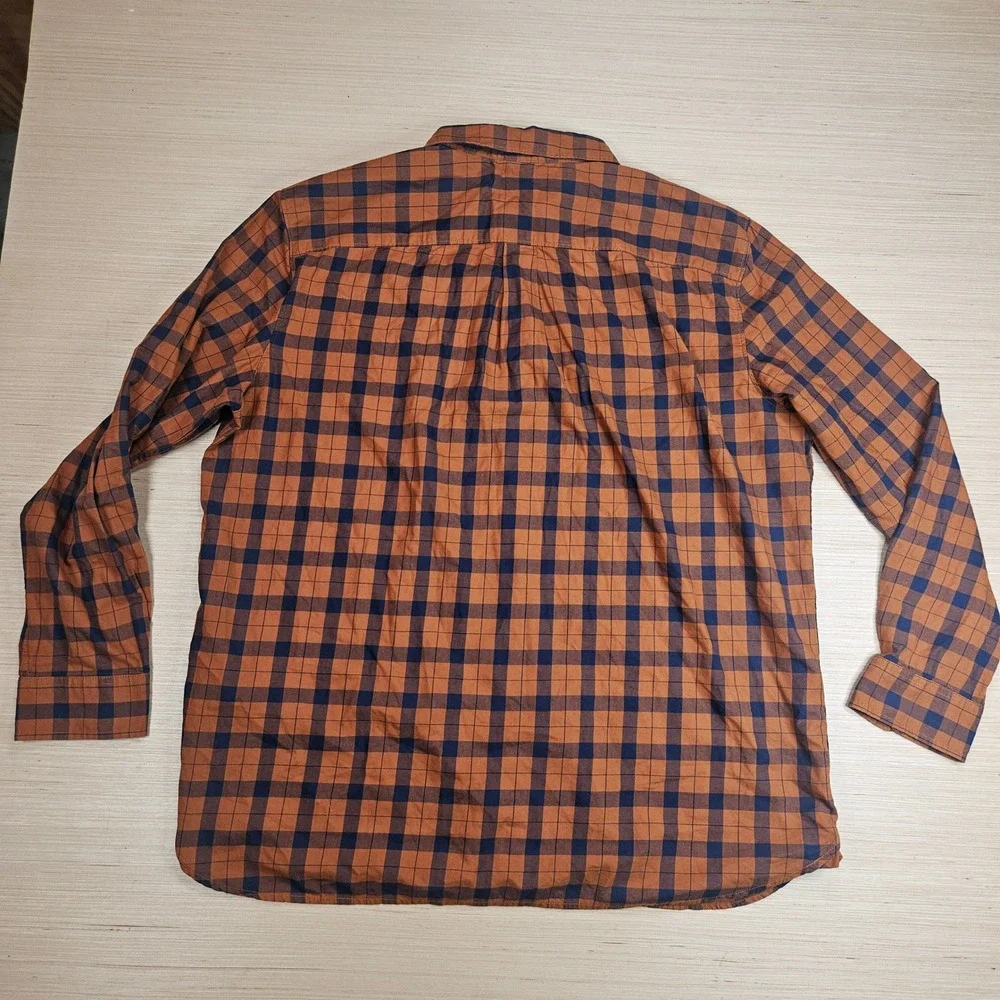The North Face Button Down Mens XXL Brown Plaid Long Sleeve Outdoor Hiking Shirt